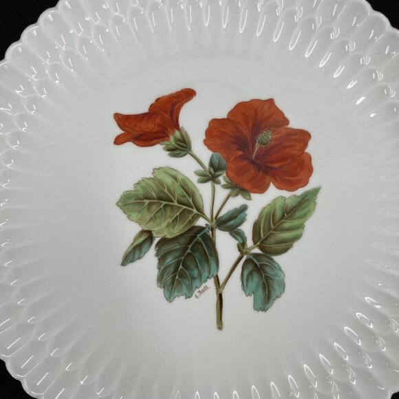Spode Mansard Luncheon Bone China Floral Scalloped‎ Edge Plates Signed by Artist - Picture 5 of 16